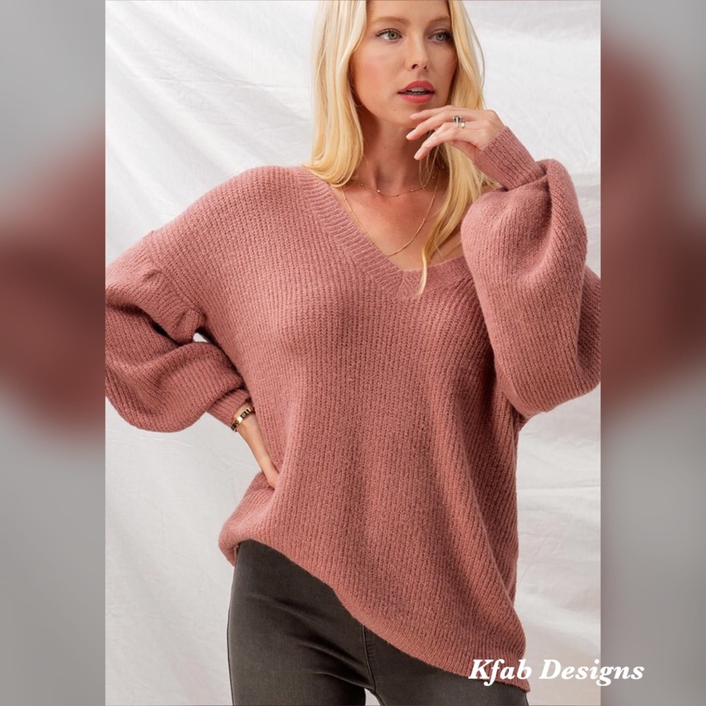 💖LAST! Super Soft Mauve Balloon Sleeve Sweater! - Picture 3 of 4